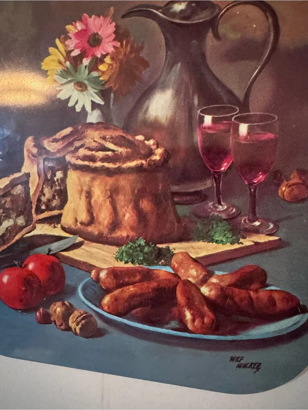 Vintage 1960’s Worcester Ware Tin Wall Plaques Feature Still Life Oil Paintings